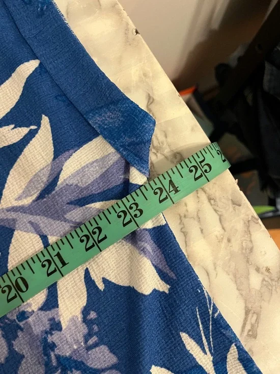 😍SHOW SPECIAL LILY MORGAN Blue & White Floral Drop Sleeve Blouse Ring Detail XL - Picture 6 of 8